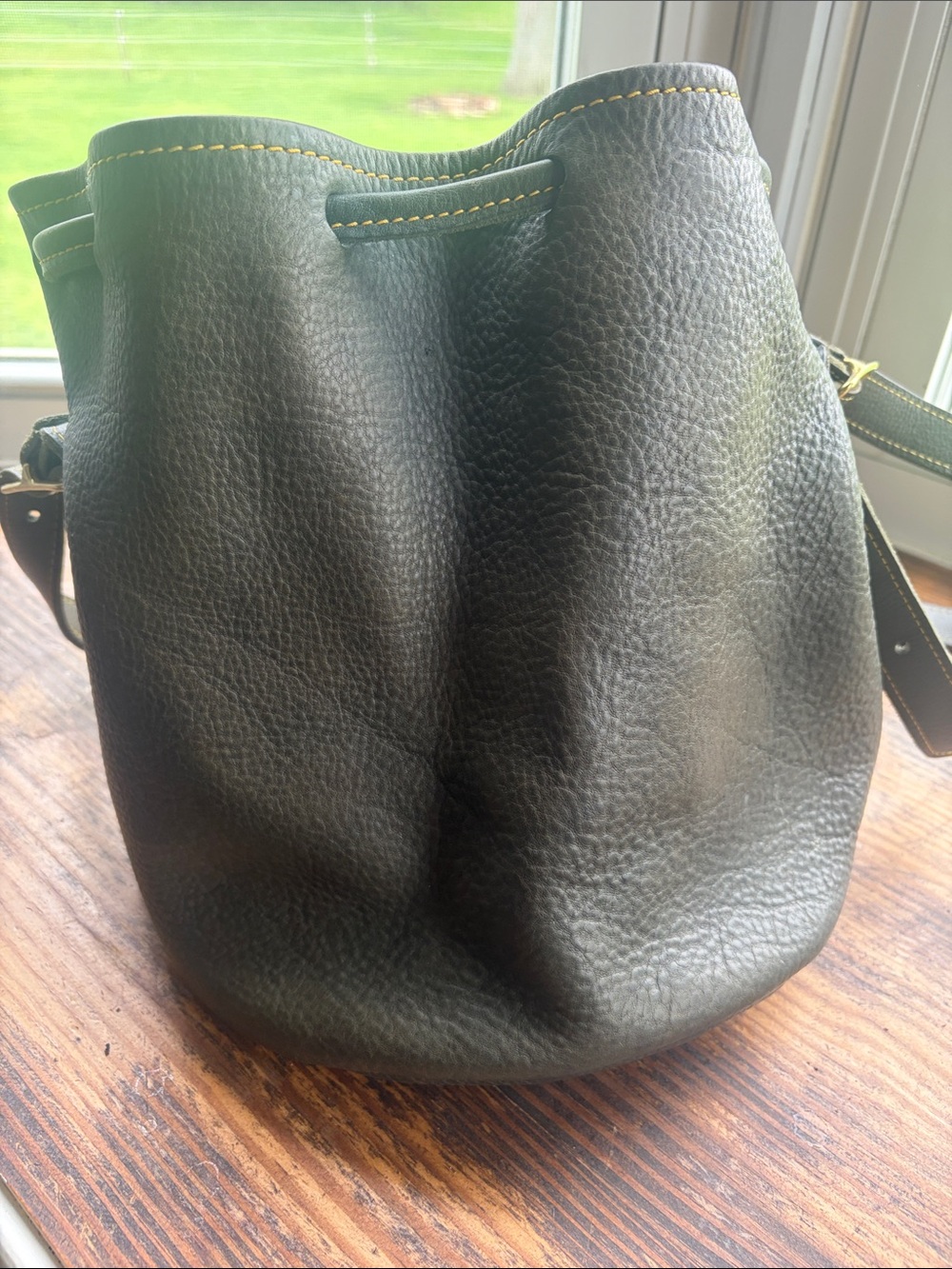 KMM and Co Blue Green Leather Bucket Bag - Women - Picture 2 of 11